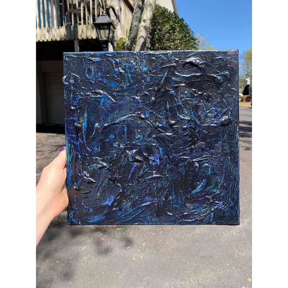 Original Black Painting | Gothic Painting | Unique Blue and Black Art